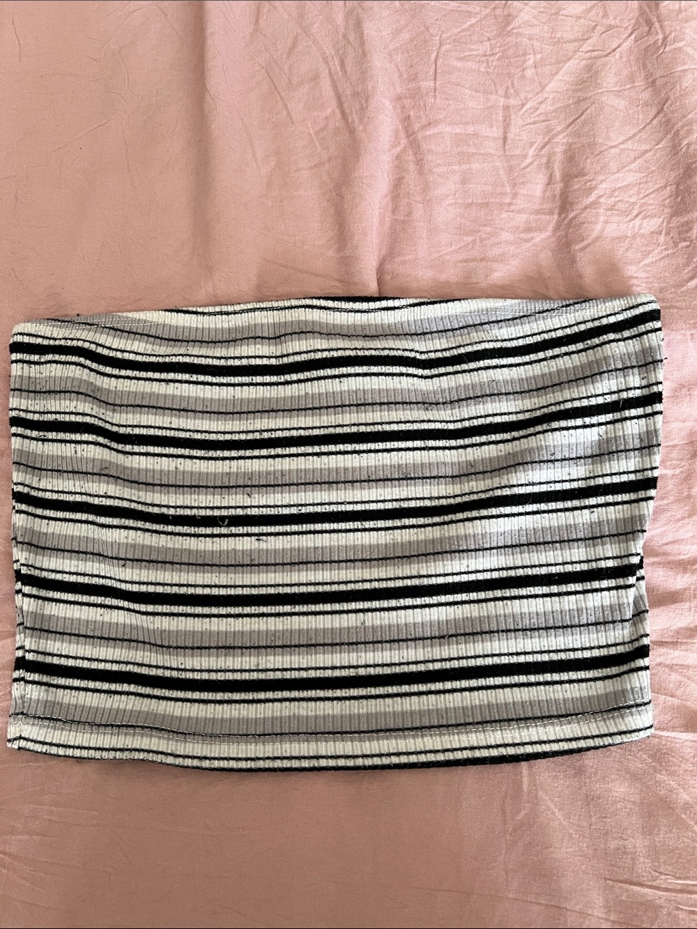 SHEIN Black & White Striped Ribbed Mini Skirt